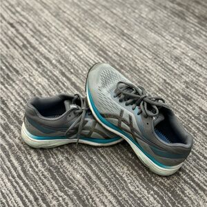 Gray and Teal Athletic Shoes